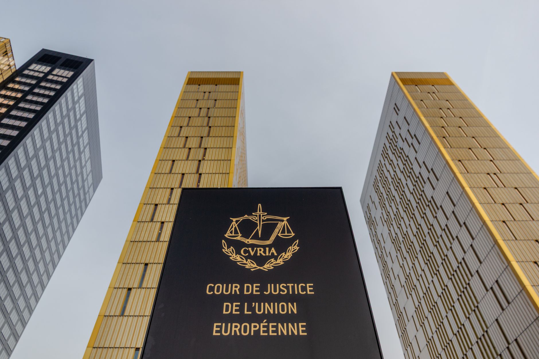Architectural view of the European Court of Justice in Luxembourg City.
